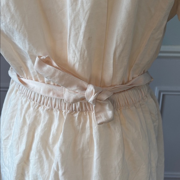 Pact Cream Button-Down Midi Dress Organic Cotton Linen Sz M Chic Cottagecore - Picture 9 of 12